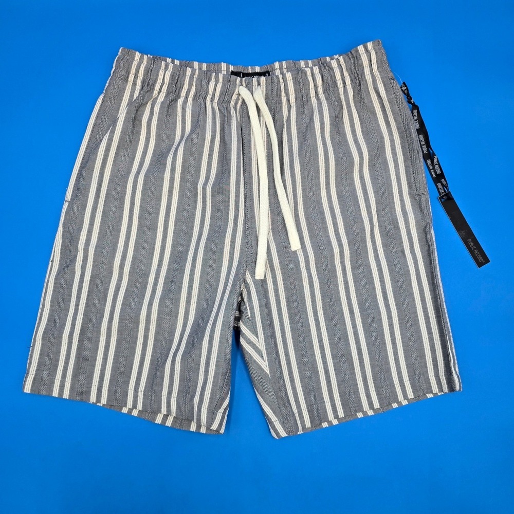 Public Record Salem Striped Textured Shorts Navy Blue White Men's Medium NWT‎